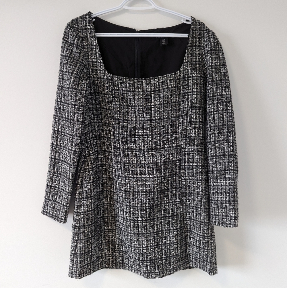 Christian Lacroix Women's Tweed Dress, Size US 10, Black and White